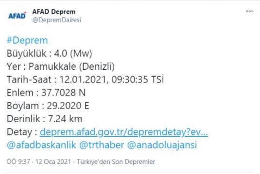 Türkiye beşik gibi sallanıyor! Ankara'dan sonra Denizli'de 4 büyüklüğünde deprem