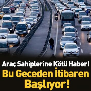 Araç Sahiplerine Kötü Haber...