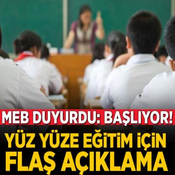 MEB'den yüz yüze eğitim açıklaması! Başlıyor... 