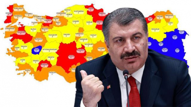 Bu 9 ilde yaşayanlar dikkat.Harita renginiz kırmızı oluyor ! C.tesi sokağa çıkmak y-asak !