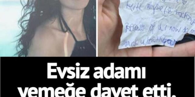  Yemek ısmarladığı adamm teşekkür etmek içiin biir not bıraktı ve..