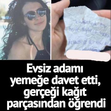  Yemek ısmarladığı adamm teşekkür etmek içiin biir not bıraktı ve..