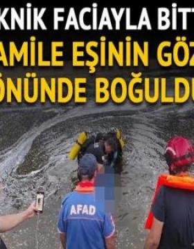 Hamile eşinin gözünün önünde boğuldu