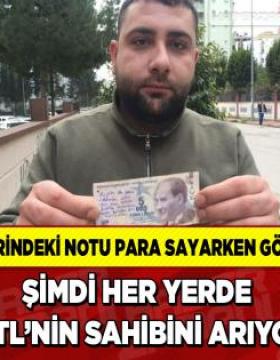 Üzerindeki yazıyı gören esnaf 5 liranın sahibini arıyor