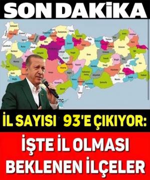 il sayısı 93'e çıkıyor