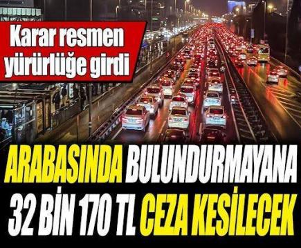  araç sahiplerini ilgilendiriyor