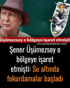 Şener Üşümezsoy o bölgeye işaret etmişti