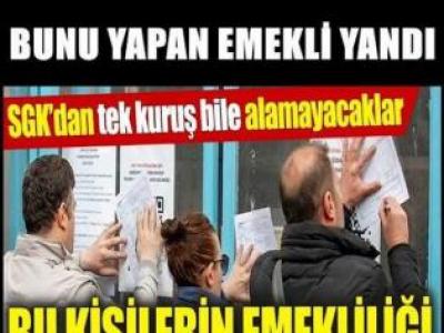 SGK Harekete geçti. Bunu yapan yandı.
