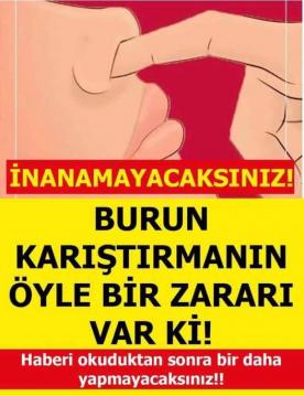 Burun Karıştıranlar Bu Tehlikeyi Bilseniz Asla Yapmazdınız.