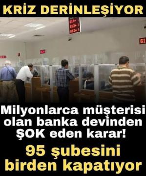 Şubelerini kapatıyor