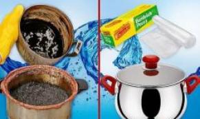 Bu poşet çelik tencere ve çaydanlıkları temizleyecek