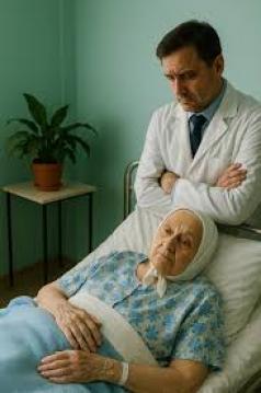 Hastanede yapayalnız yatan yaşlı bir kadın vardı