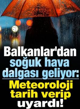 Balkanlar'dan soğuk hava dalgası